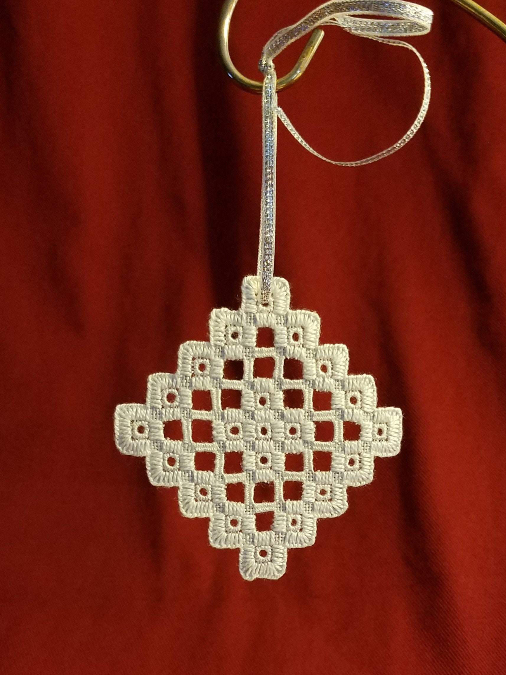 Hardanger Christmas Tree Ornament 1 Etsy