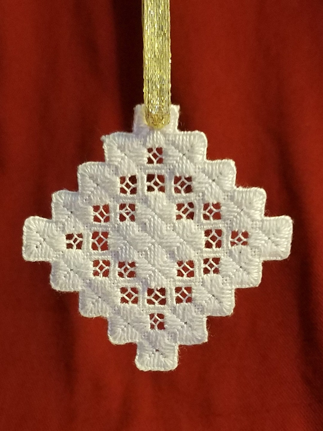 Hardanger Christmas Tree Ornament 7 Etsy