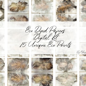 10 pages Eco Dyed Paper Printable Mixed Media Digital Eco Prints Kit Art Journaling Junk Journal Supplies Ephemera- Scrapbooking