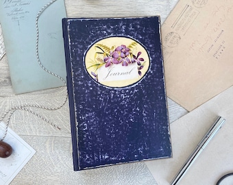 Handmade Junk Journal, Vintage Scrapbook, Tea Stained Pages