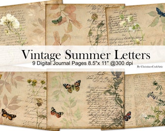 Vintage Florals Digital Papers, Junk Journal Kit (Digital Download)