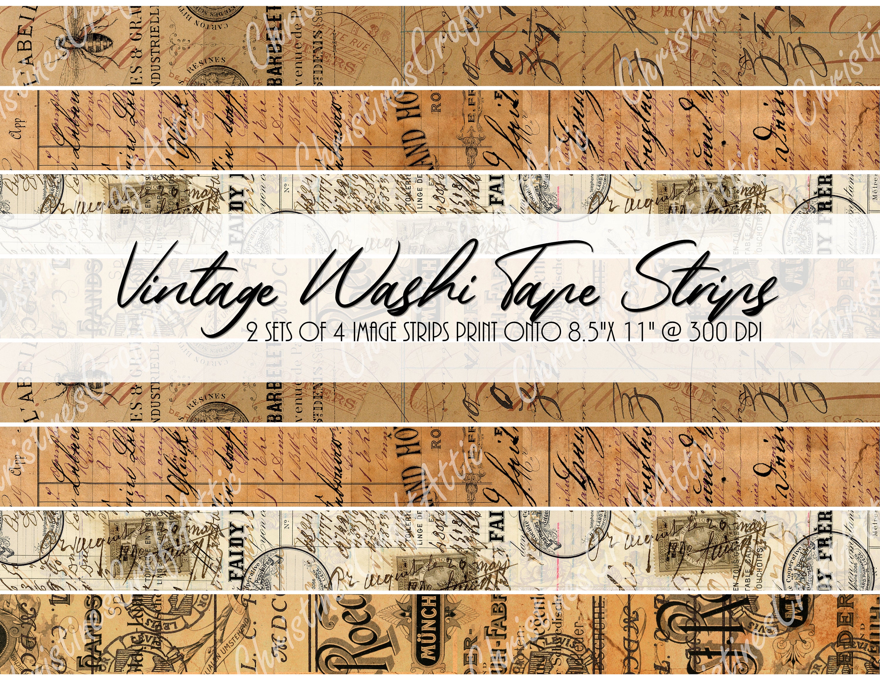 Vintage Washi Tape Strips, Junk Journal Ephemera (digital Download) - Etsy