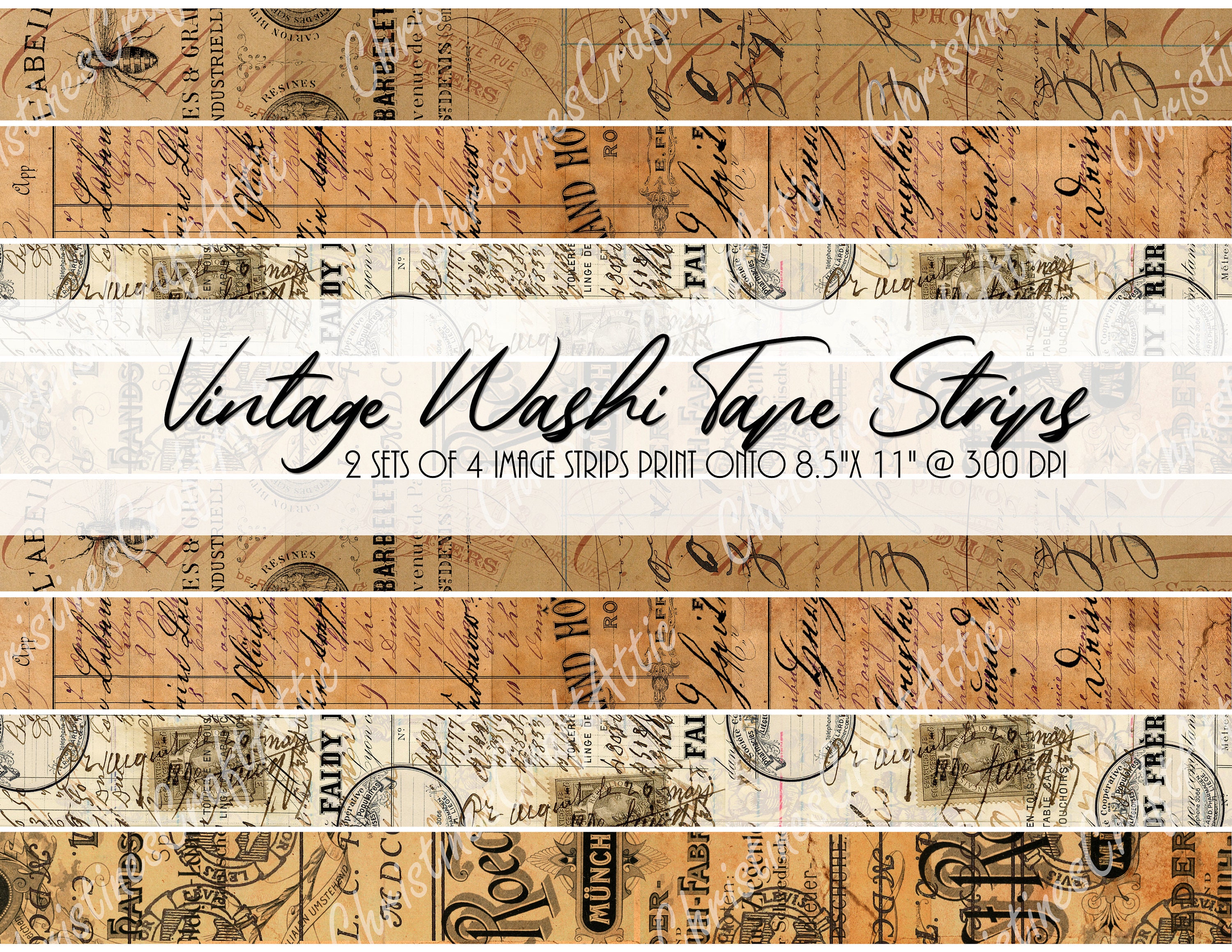 Digital Lace Washi Tapes Printable Vintage Strips Ephemera Tapes Instant  Download Digital Collage Sheet Embellishment WT002 