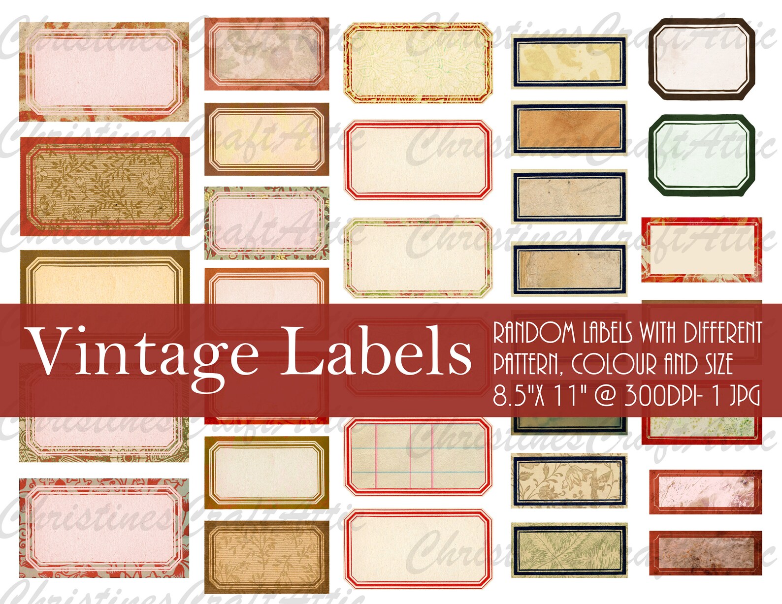 Vintage Labels - Digital Junk Journal Kit, Printables, Art Journal ...