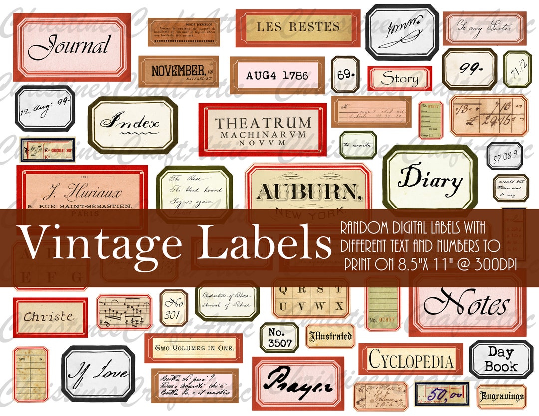 Vintage Labels - Digital Junk Journal Ephemera (digital Download) - Etsy