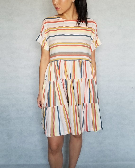 Boxy Dress / Loose Dress With Short Sleeves / Linen Dress / Summer Women  Dress / Casual Women Dress / Maternity Dress 
