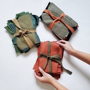 1Lb Fabric scraps - linen, cotton, corduroy and flannels