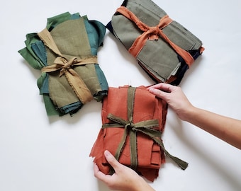1Lb Fabric scraps - linen, cotton, corduroy and flannels