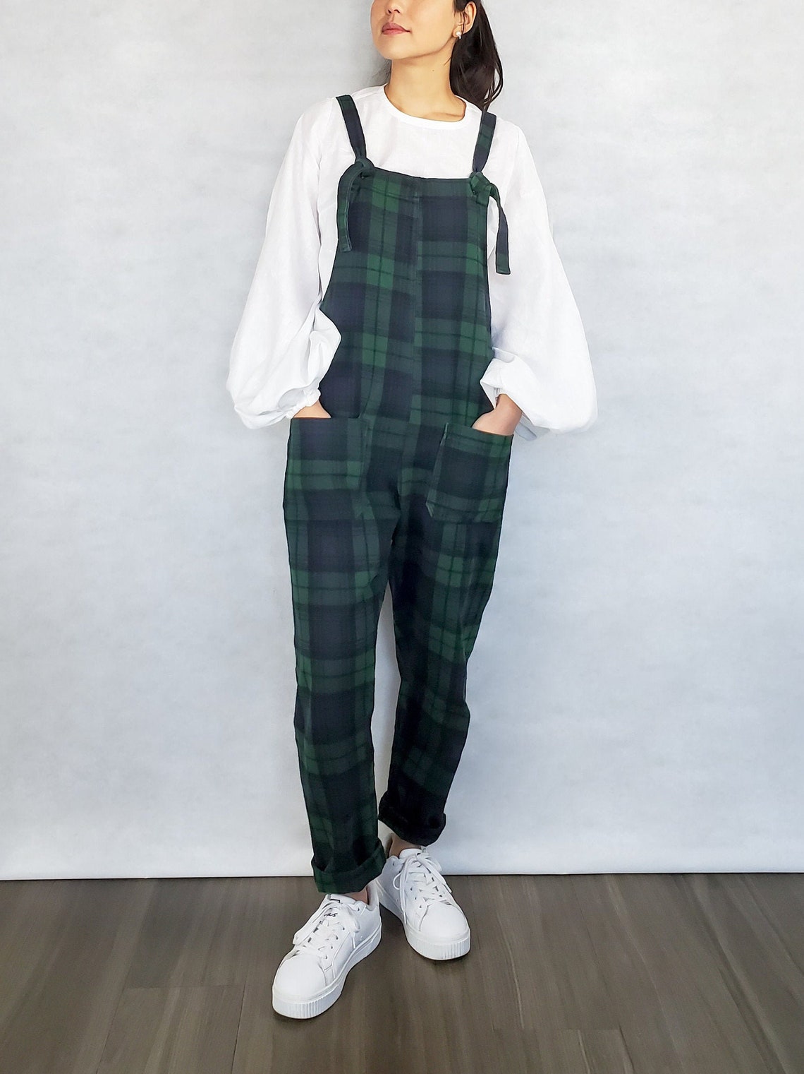 Plaid Flannel Overalls Women / Winter Casual Jumpsuit / Warm Etsy