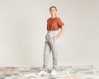 SAMPLE! - Tapered linen pants with pockets