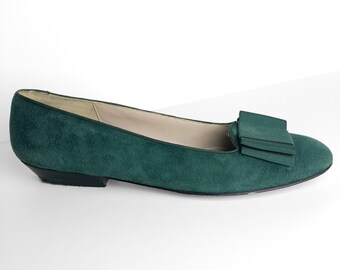 dark green ballet flats