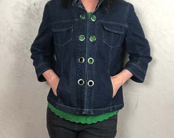 baccini white denim jacket