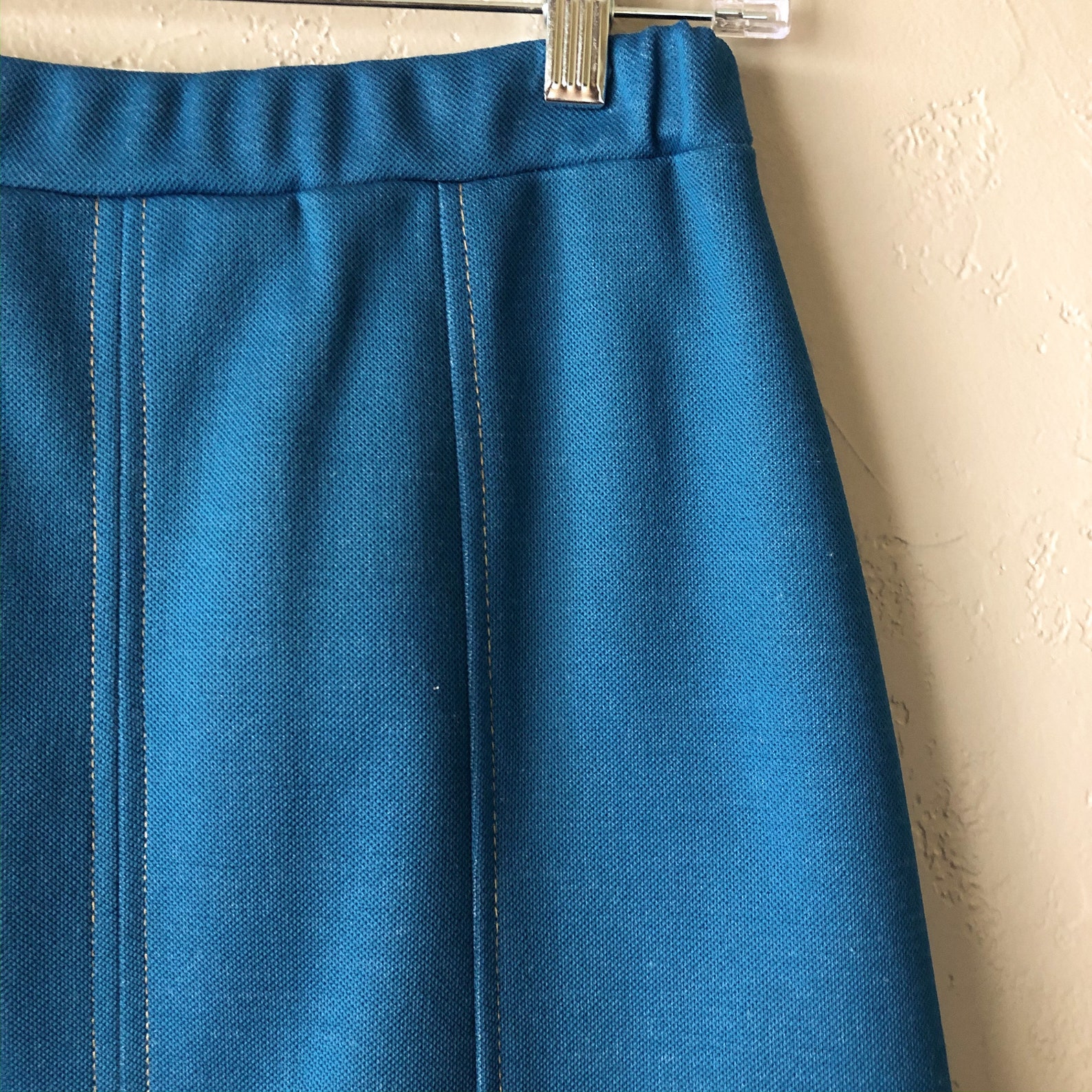 Vintage 1960s Mod A-Line Skirt 60s Retro Blue Polyester Skirt | Etsy