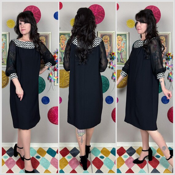 sachin and babi light blue dress Tommy Hilfiger Women's 3/4 Sleeve Jersey Shift Dress with Chiffon Ruffle  Hem main image 1