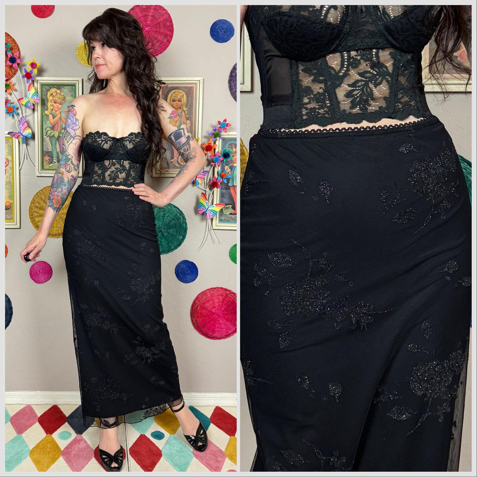 【2000Archives】24fw ARCHIVES APPLIQUE MAXI SKIRT Y2k Maxi Skirt - Etsy