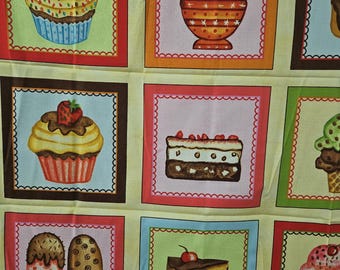 Cup cake/icecream fabric panel