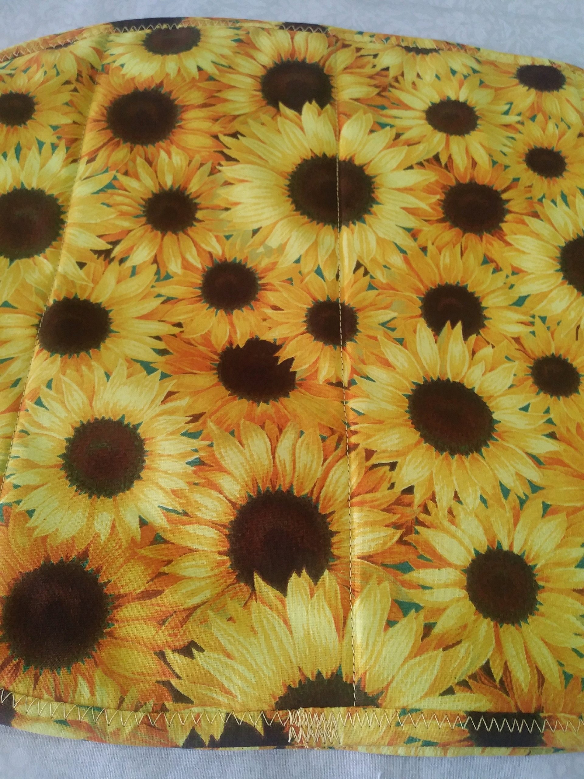 Rubber Sunflowers Grey Wood Fence Sink Counter Mat Pebble Placemat 15.5 x  12 NWT