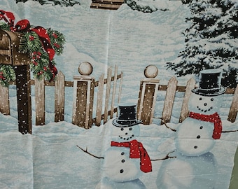 Winter/snowman fabric panel
