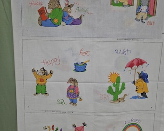 Child’s book of opposites fabric