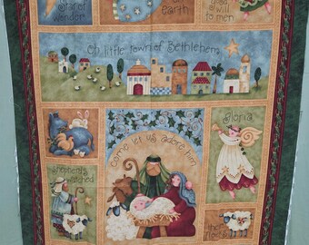 Christmas/winter/nativity fabric panel