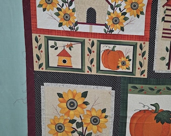 Fall sunflower  fabric panel