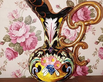 希少 - ユベール・ベケ・カレニョン作の陶器の花瓶、花飾り、手作り