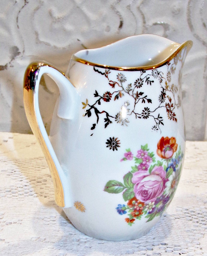 FRANCE Vintage Charming Small Porcelain Milk Pot from France French Antic Milk Pot image 3