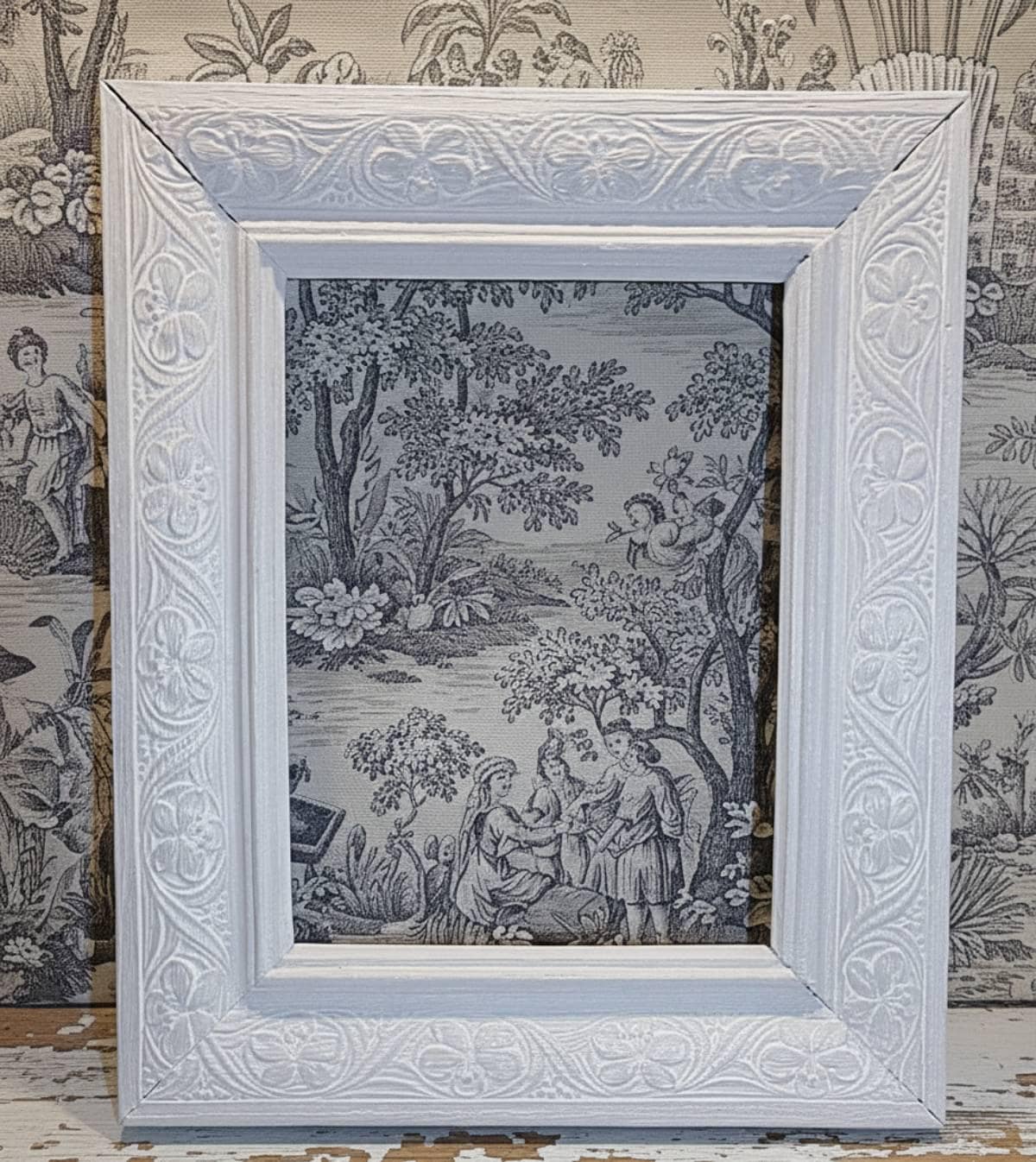 France 1940 - Superb Antique Frame With Grey/white Patina - Shabby 