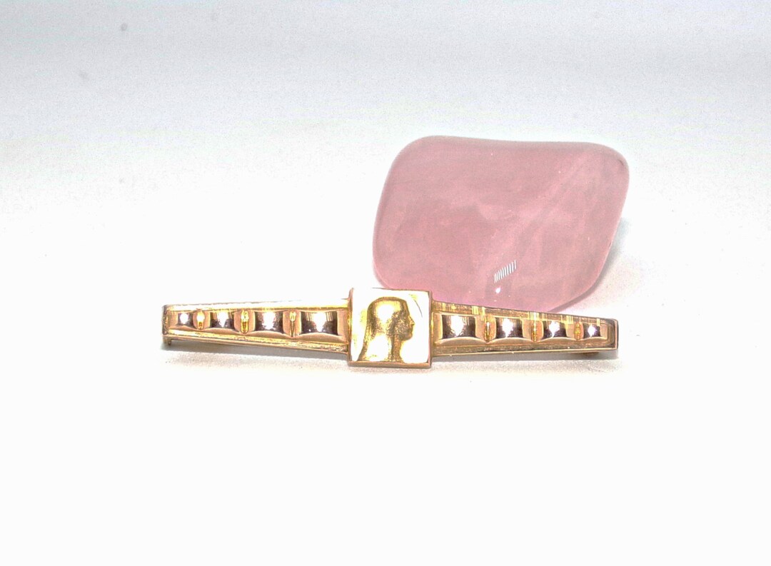 Broche Ancienne 1930 Vierge Marie - Plaqué OR - Vintage France - Très Bon état