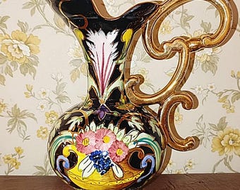 希少 - ユベール・ベケ・カレニョン作の陶器の花瓶、花飾り、手作り