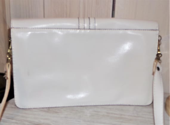Vintage French 1960 - Beau Sac / White Leather Po… - image 3