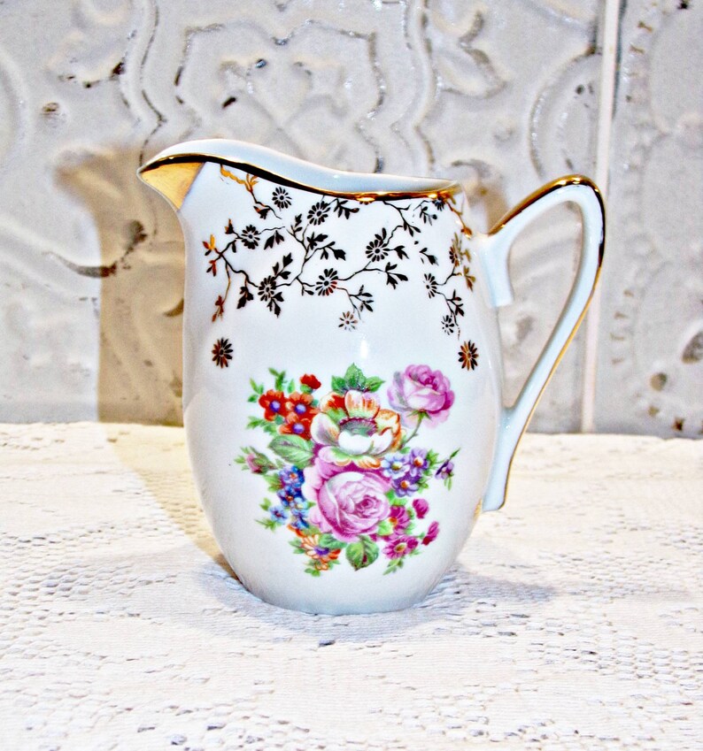 FRANCE Vintage Charming Small Porcelain Milk Pot from France French Antic Milk Pot image 1