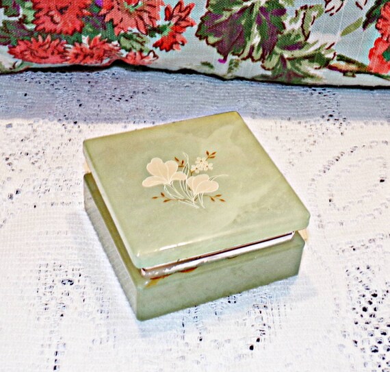 Genuine Alabaster box, Hand carved Jewelry box in gen… - Gem Genuine Alabaster box, Hand carved Jewelry box in gen… - Gem