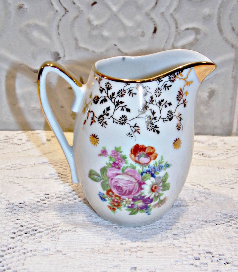 FRANCE Vintage Charming Small Porcelain Milk Pot from France French Antic Milk Pot image 7