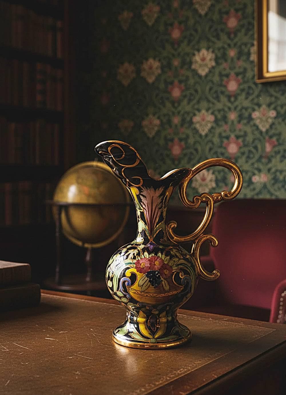 希少 - ユベール・ベケ・カレニョン作の陶器の花瓶、花飾り、手作り