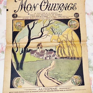 Francia 1928 MON OUVRAGE vecchia rivista 1928 - Ricamo vintage francese - Ricamo all'uncinetto a maglia di moda