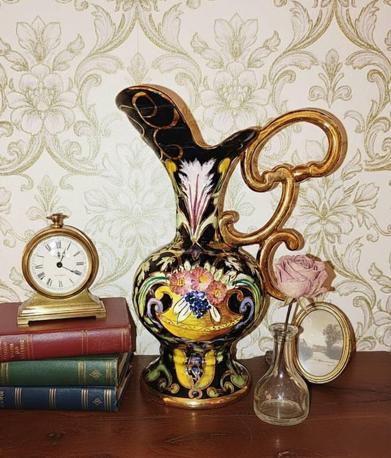 希少 - ユベール・ベケ・カレニョン作の陶器の花瓶、花飾り、手作り