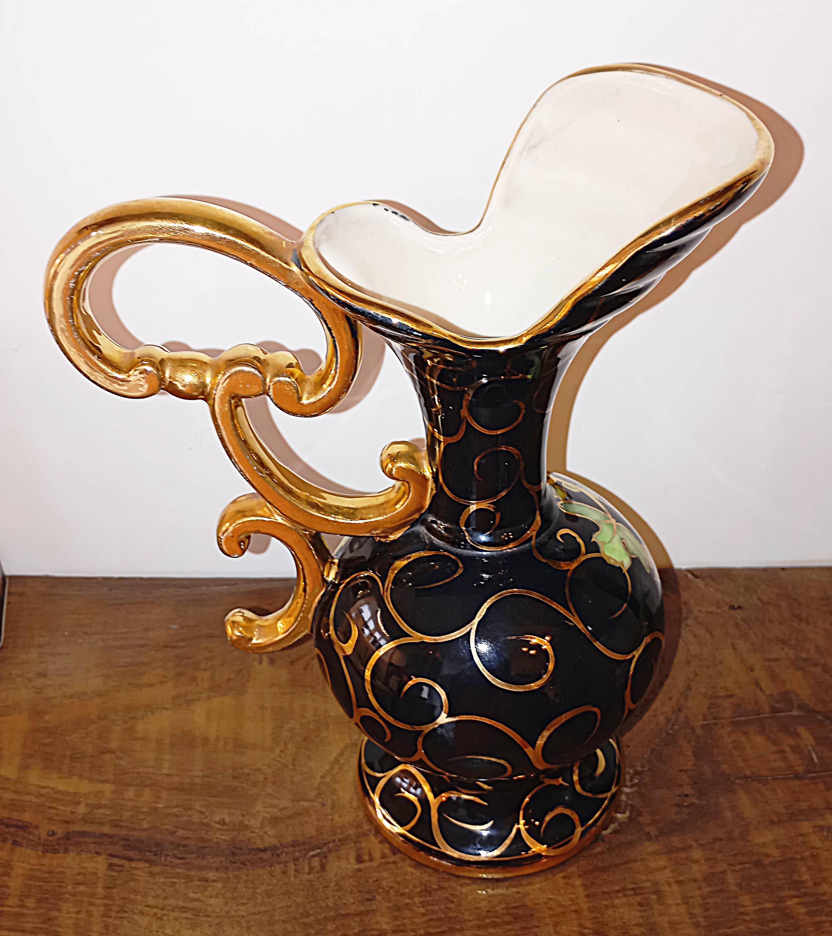 希少 - ユベール・ベケ・カレニョン作の陶器の花瓶、花飾り、手作り