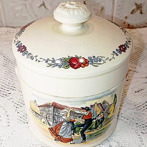 France - Sarreguemines ceramic pot with lid - Obernai - Alsatian Life Decor