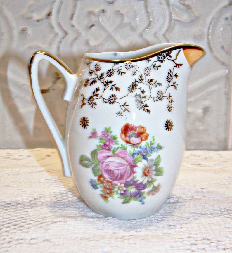 FRANCE Vintage Charming Small Porcelain Milk Pot from France French Antic Milk Pot image 2