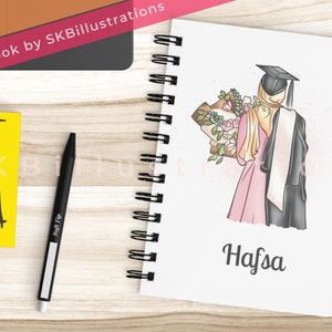 Hijabi graduation journal Muslim Hijabi gift notebook Customized hijabi journal Islamic notebook gift &quot;BELIEVE IN YOURSELF pink notebook&quot;