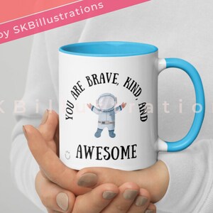 Tazas de regalo personalizadas para niños Regalo de cumpleaños eid para niños musulmanes Taza con cita de mensaje positivo "ASTRONAUTA AMANTE DEL ESPACIO inspiradora para niños taza decorativa"