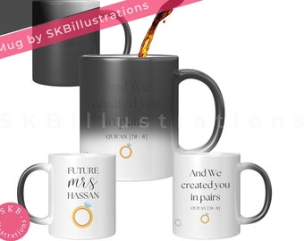 The future mrs. gift mug Wedding bridal party Bridal shower party Bride custom mugs Engagement &quot;THE FUTURE MRS engagement ring magic mug&quot;