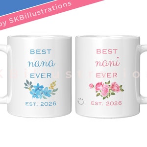 Beautiful custom gift Best nana nani Cute couple mugs Muslim grandparents Personalized pair mugs for dadaji dadiji "BEST EVER FLORAL mug"