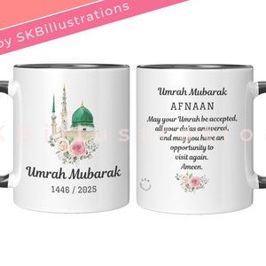 Umrah Hajj mubarak mug gift Holy kaabah masjid nabawi Ramadan eid gift mug Umrah Hajj &quot;i left my heart in MADINA MASJID NABWI accent mug&quot;