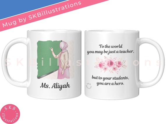 Tazza in ceramica da 11 oz con nome, regalo di ringraziamento per l'insegnante per il rorno a scuola. - CALLIE
