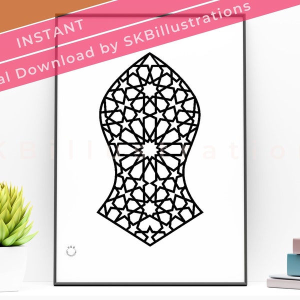 Nalain geometric pattern Muslim motif art Islamic reminders Islamic wall art Digital poster Prophet Muhammad sandal "ISLAMIC NALAIN SHAREEF"