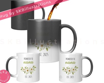 Baby announcement gift Good news Baby shower mug parents Cute desi baby announcement mugs Personalized gifts &quot;PROMOTED TO NANA magic mug&quot;