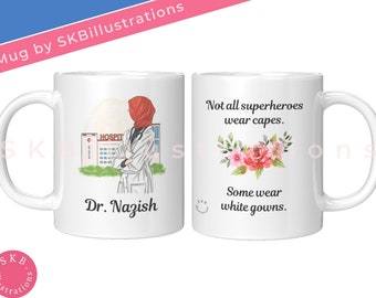 Muslim doctor gift Medical hijabi professional  Hijabi surgeon mug Muslimah nurse Family medicine Best wife gift &quot;WHITE COAT DOC mug&quot;