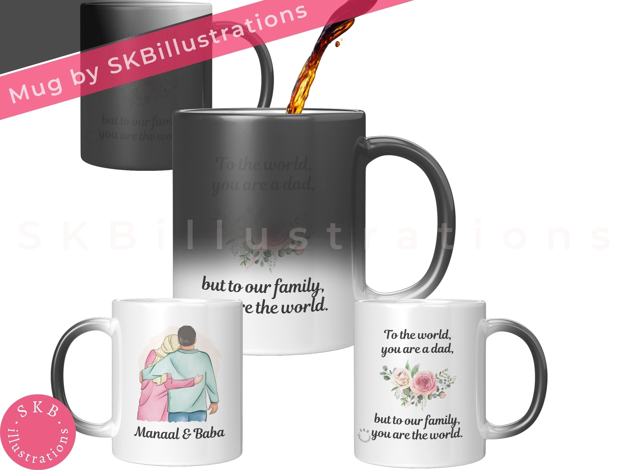 Muslim fathers day gift Islamic present daughter Baba gift Hijabi couple gift Fathers day keepsake Eid gifts for men "FATHERS DAY magic mug"